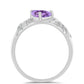 Anillo de Plata con Amatista Rosa de Francia y Topacio Blanco