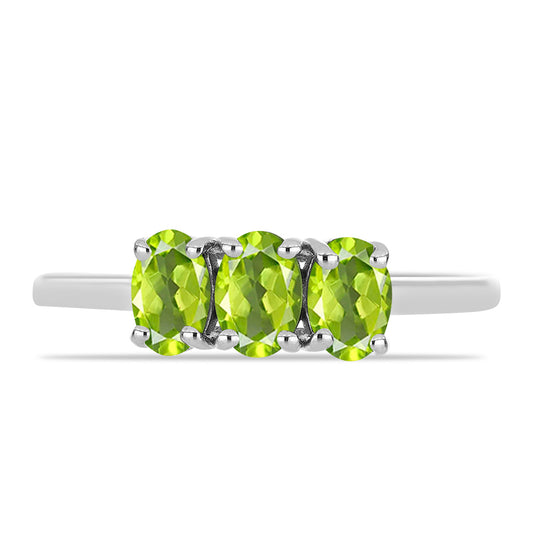 Anillo de Plata con Peridoto de Changbai