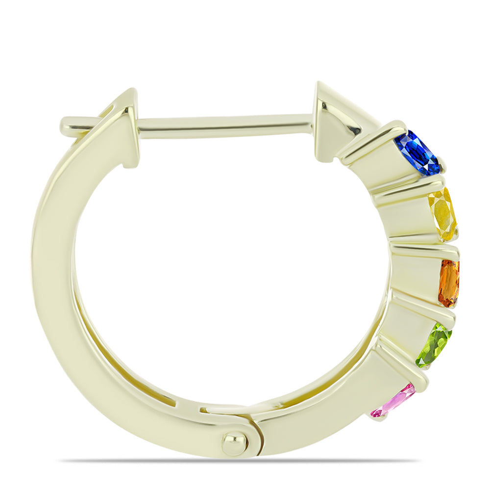 Pendientes de Plata Bañada en Oro con Zafiro Arco Iris Rosebery 2 