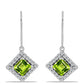 Pendientes de Plata con Peridoto de Changbai y Topacio Blanco