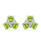 Pendientes de Plata con Peridoto de Changbai y Topacio Blanco