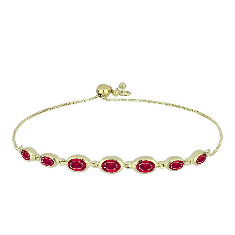 Pulsera de Plata Bañada en Oro con Rubí de Madagascar 1 