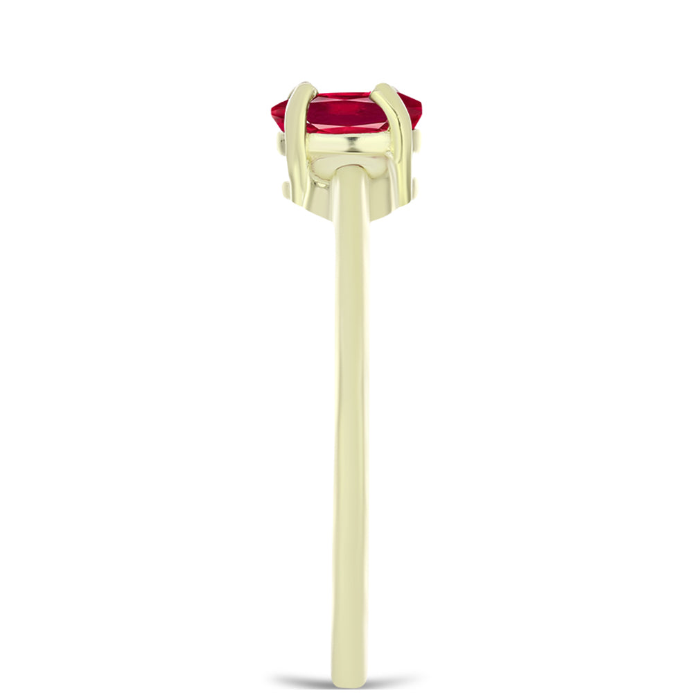 Anillo de Plata Bañada en Oro con Rubí de Madagascar 4 