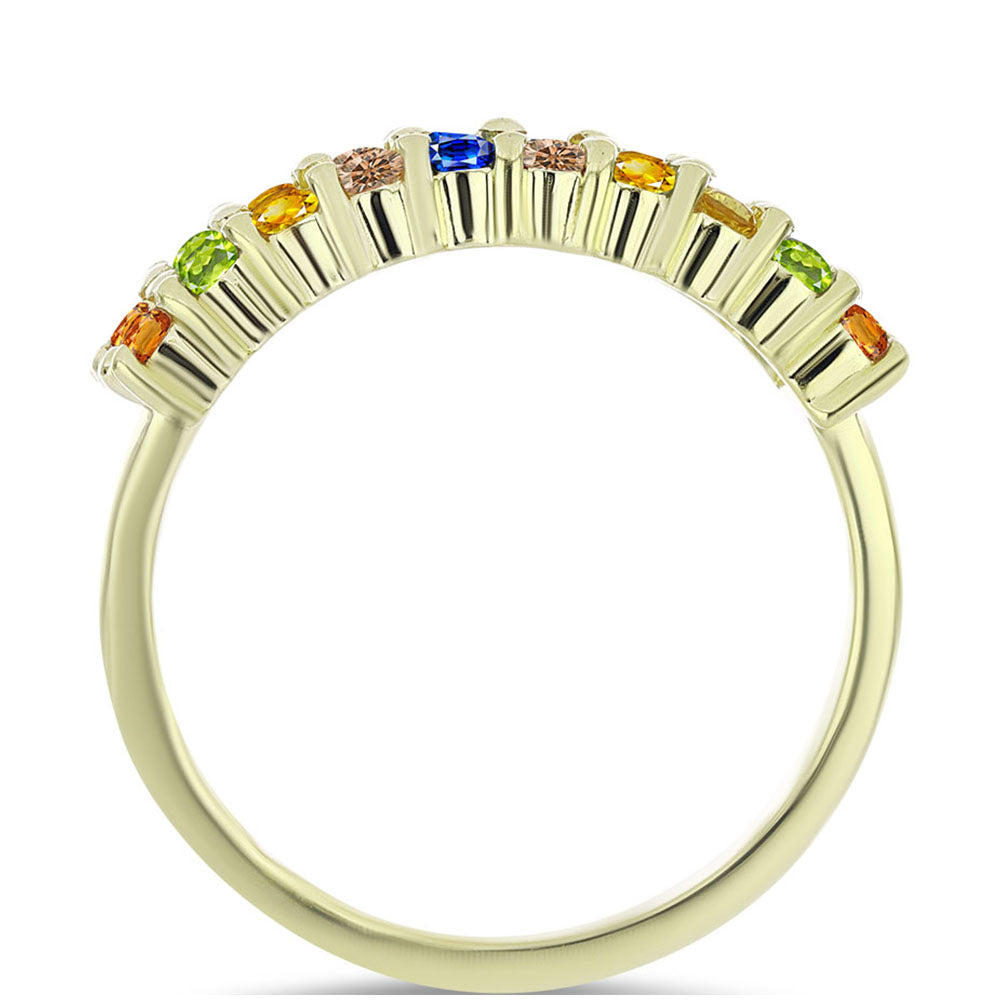 Anillo de Plata Bañada en Oro con Zafiro Arco Iris Rosebery 3 