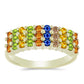 Anillo de Plata Bañada en Oro con Zafiro Arco Iris Rosebery