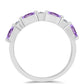 Anillo de Plata con Amatista Rosa de Francia y Topacio Blanco
