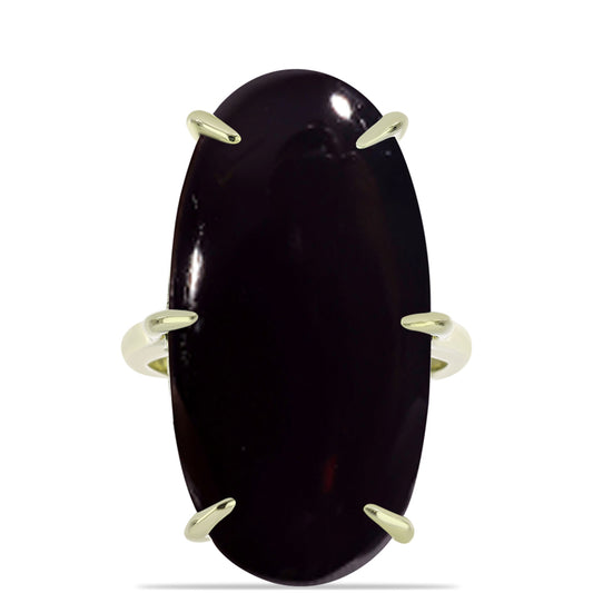 Anillo de Plata Bañada en Oro con Ónix negro de Suwar