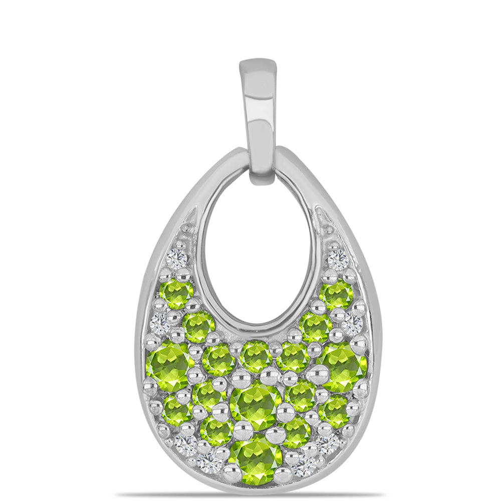 Colgante de Plata con Peridoto de Changbai y Topacio Blanco 1 
