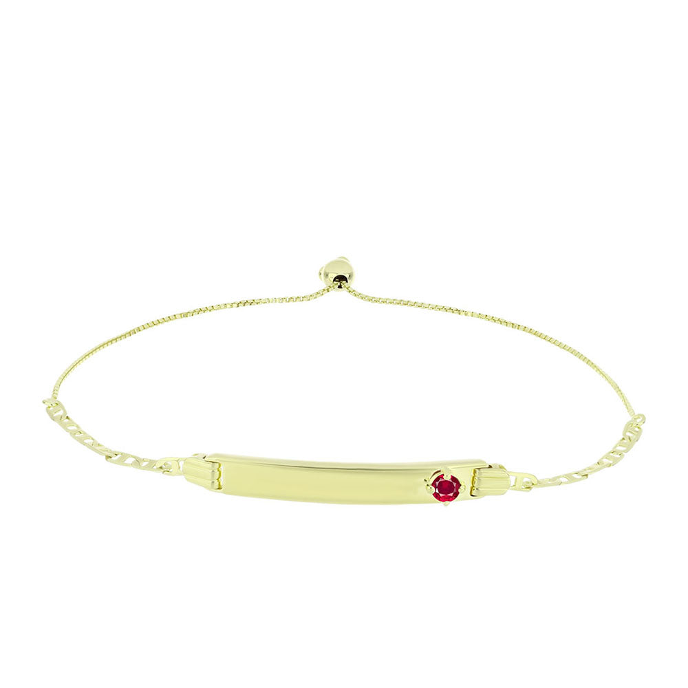 Pulsera de Plata Bañada en Oro con Rubí de Madagascar