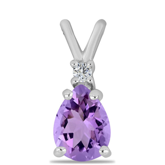 Colgante de Plata con Amatista Rosa de Francia y Topacio Blanco