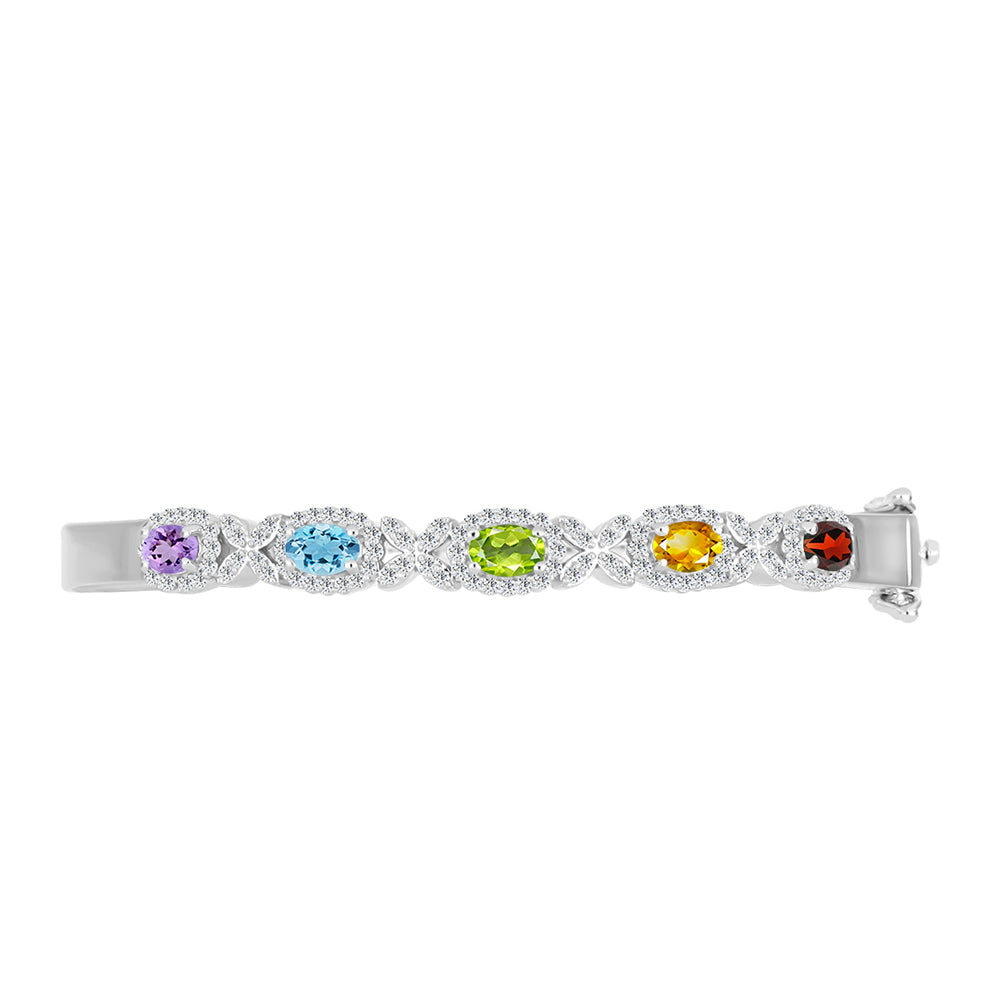 Cruz Conjunto de Plata con Amatista Rosa de Francia y Citrino de los Montes Urales ( Pulsera +Colgante ) 3 