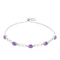 Pulsera de Plata con Amatista Rosa de Francia y Topacio Blanco