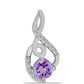 Colgante de Plata con Amatista Rosa de Francia y Topacio Blanco