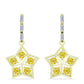 Pendientes de Plata Bañada en Oro con Zafiro Amarillo Rosebery y Zircón Blanco