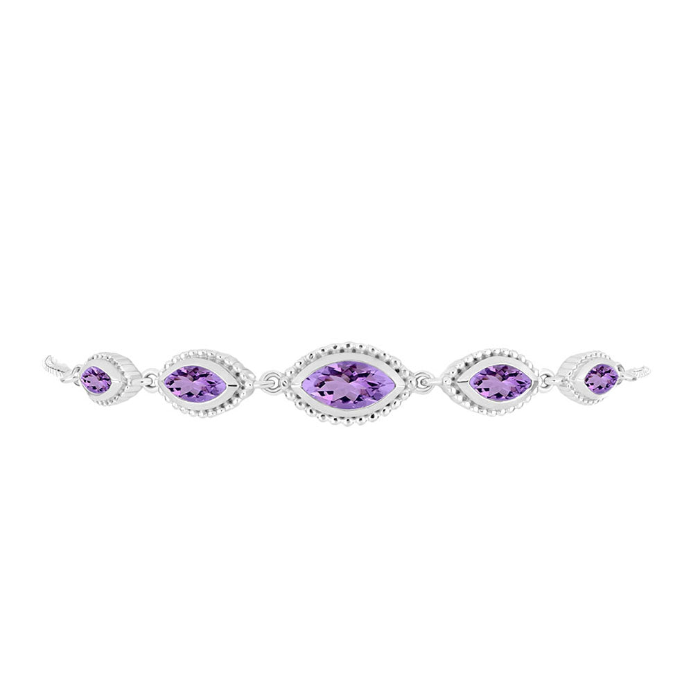 Pulsera de Plata con Amatista Rosa de Francia