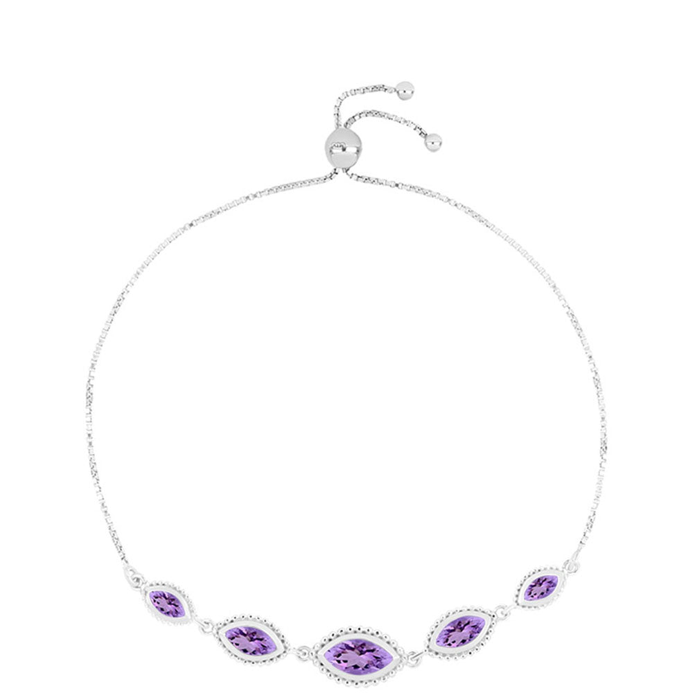 Pulsera de Plata con Amatista Rosa de Francia 1 
