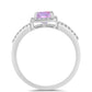 Anillo de Plata con Amatista Rosa de Francia y Topacio Blanco