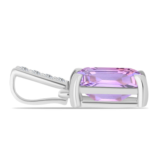 Colgante de Plata con Amatista Rosa de Francia y Topacio Blanco