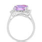 Anillo de Plata con Amatista Rosa de Francia y Topacio Blanco