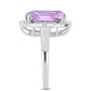 Anillo de Plata con Amatista Rosa de Francia y Topacio Blanco