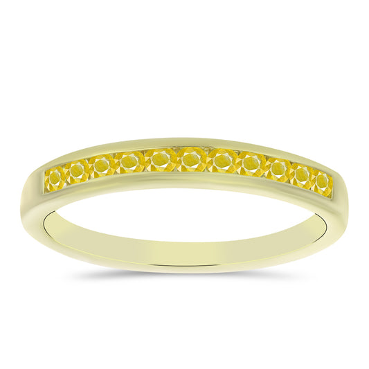 Anillo de Plata Bañada en Oro con Zafiro Amarillo Rosebery