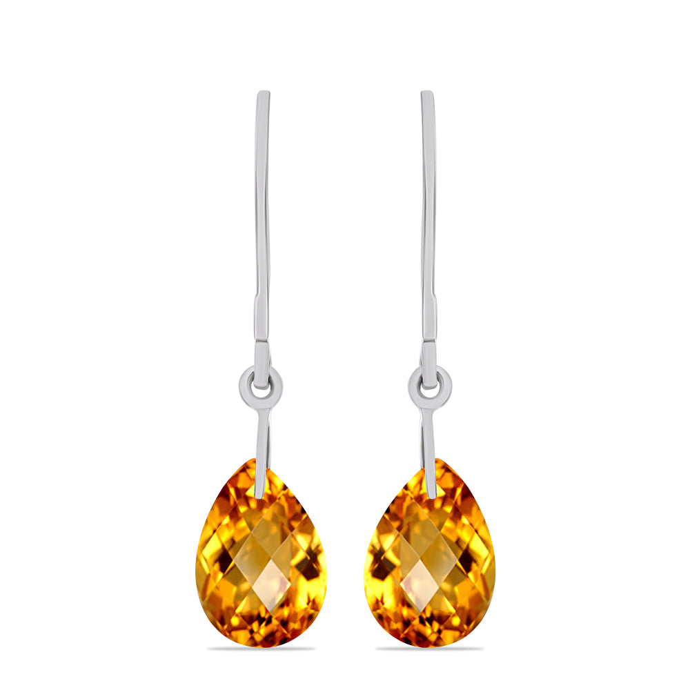 Pendientes de Plata con Citrino de los Montes Urales