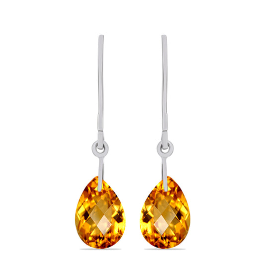 Pendientes de Plata con Citrino de los Montes Urales