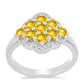 Anillo de Plata con Citrino de los Montes Urales y Topacio Blanco