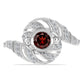 Anillo de Plata con Granate Barton y Topacio Blanco
