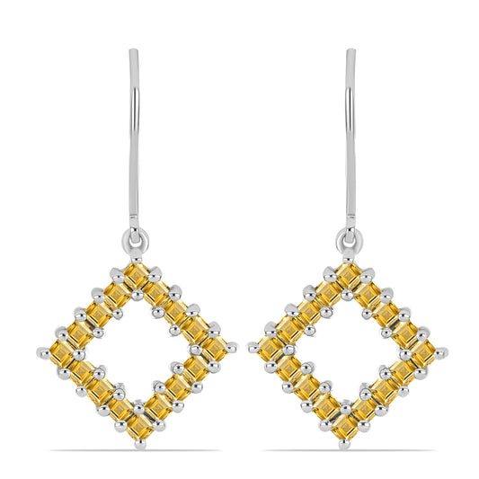 Pendientes de Plata con Citrino de los Montes Urales