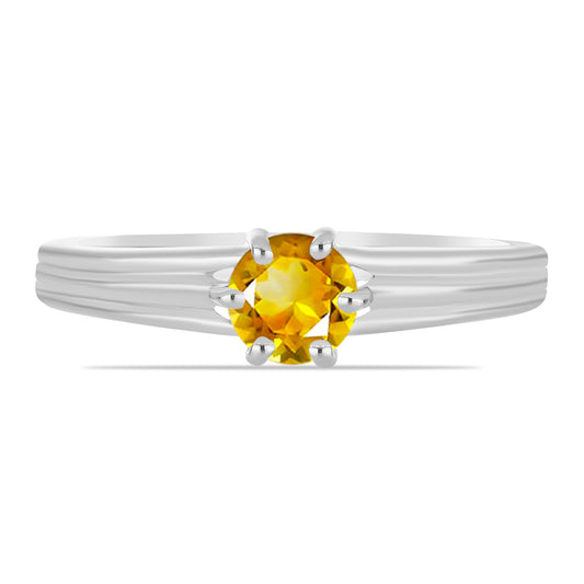 Anillo de Plata con Citrino de los Montes Urales