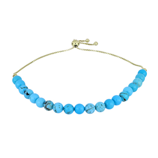 Pulsera de Plata Bañada en Oro con Turquesa Bella Durmiente