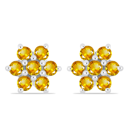 Pendientes de Plata con Citrino de los Montes Urales