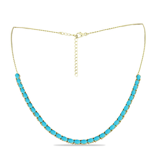 Collar de Plata Bañada en Oro con Turquesa Bella Durmiente