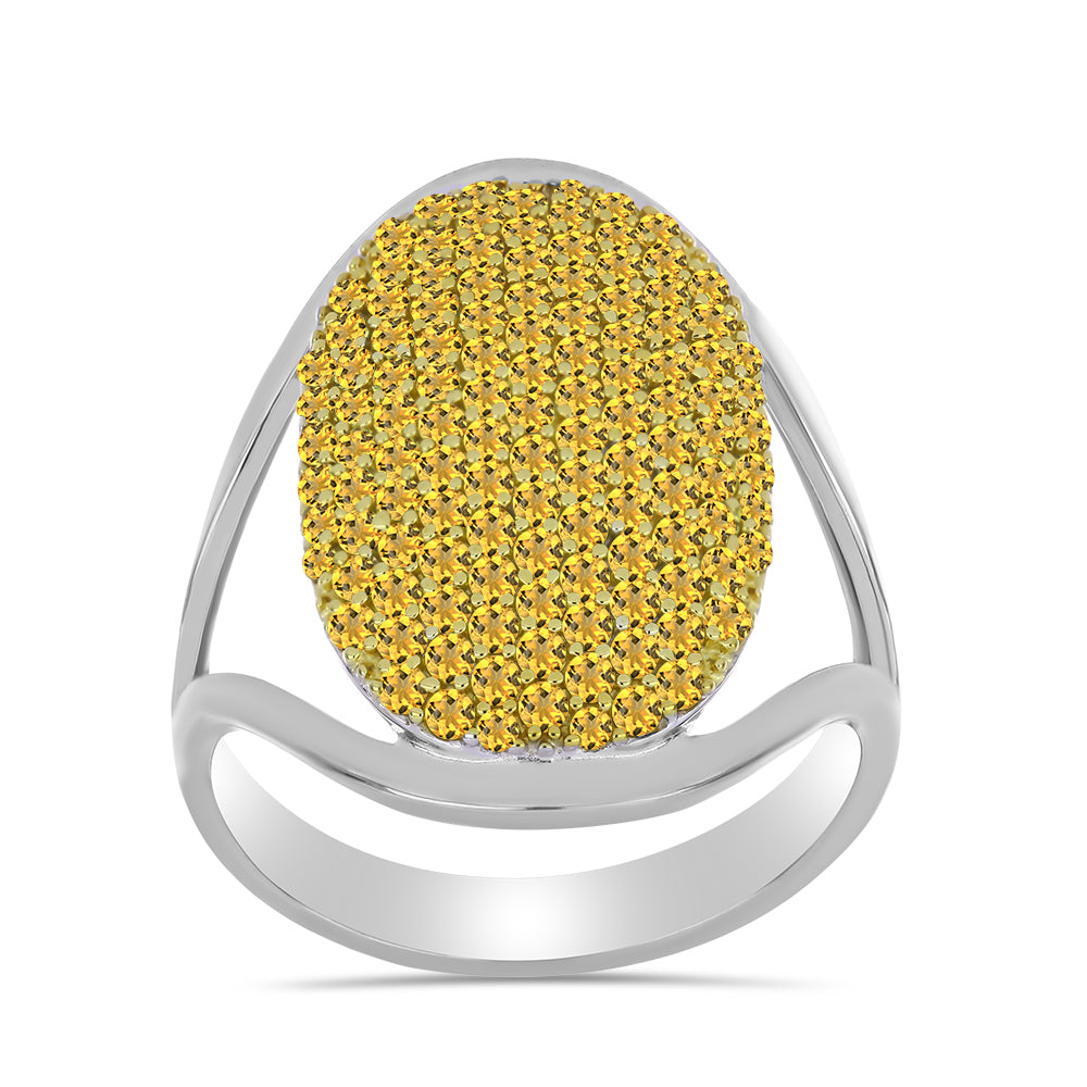 Anillo de Plata Bañada en Oro con Citrino de los Montes Urales 1 