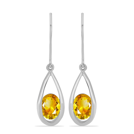 Pendientes de Plata con Citrino de los Montes Urales