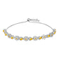 Pulsera de Plata con Citrino de los Montes Urales y Topacio Blanco