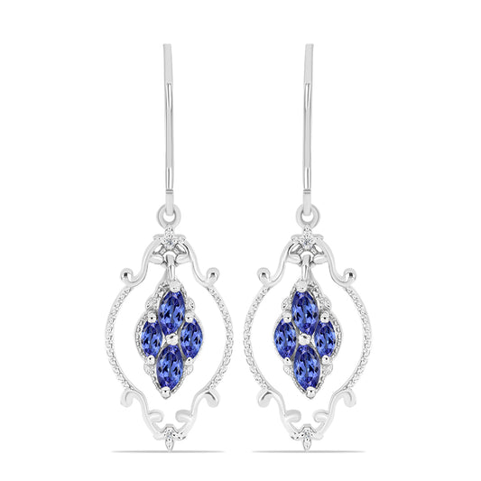 Pendientes de Plata con Tanzanita