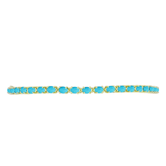 Pulsera de Plata Bañada en Oro con Turquesa Bella Durmiente