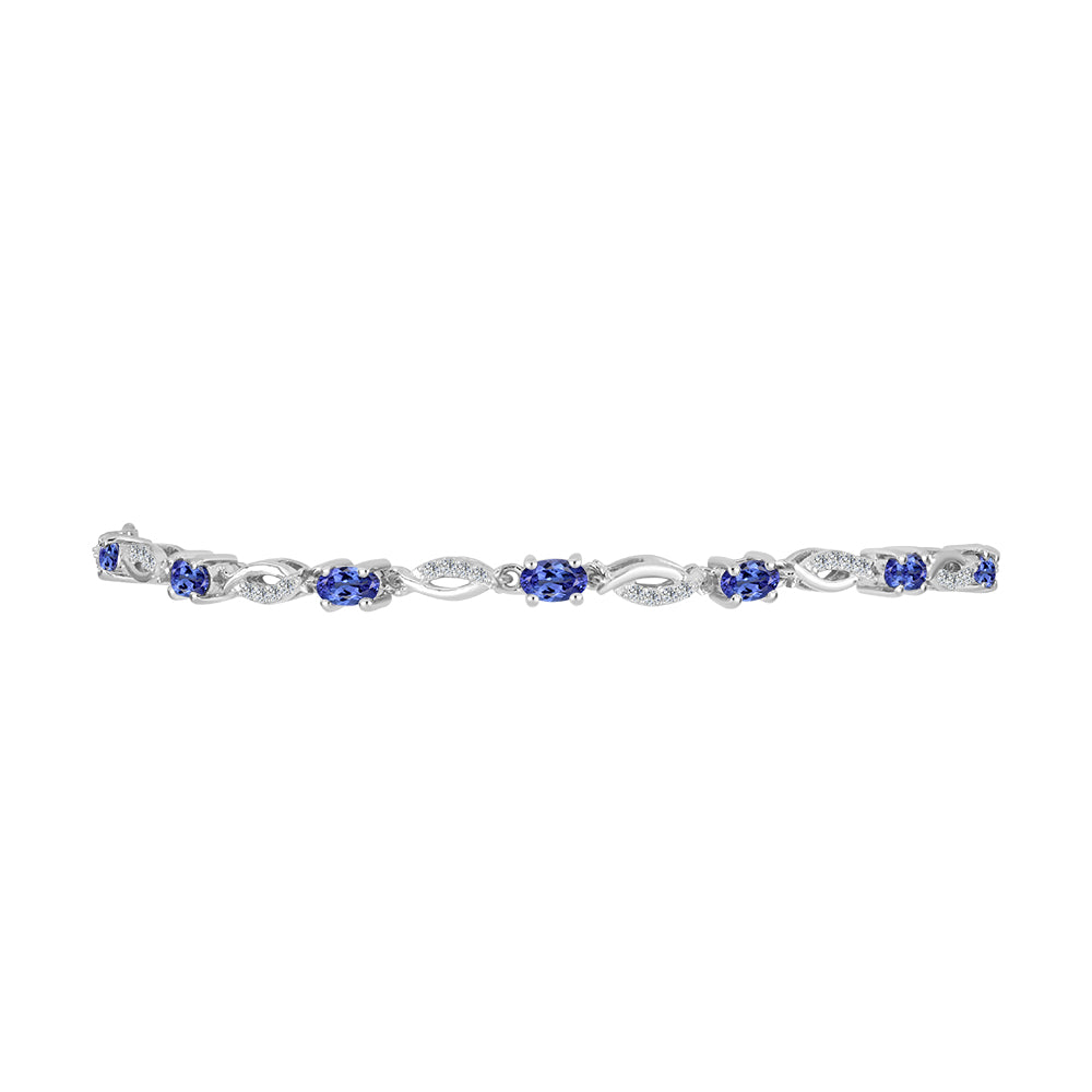 Pulsera de Plata con Tanzanita y Topacio Blanco 2 