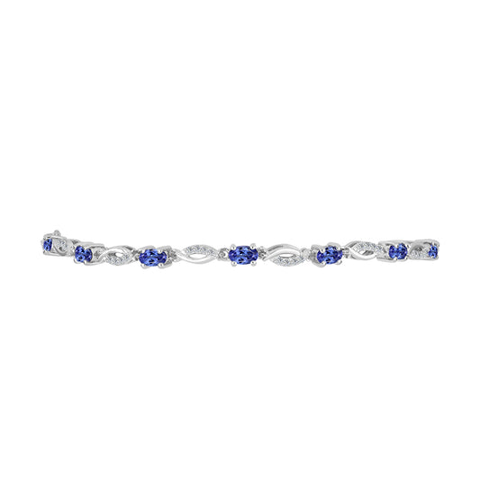 Pulsera de Plata con Tanzanita y Topacio Blanco