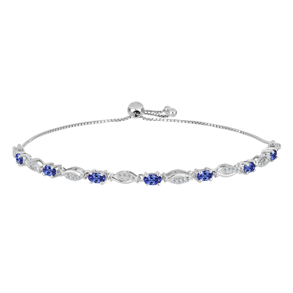 Pulsera de Plata con Tanzanita y Topacio Blanco 1 