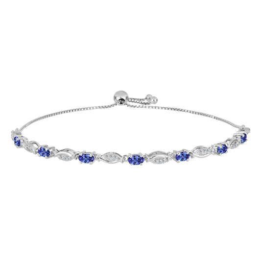 Pulsera de Plata con Tanzanita y Topacio Blanco