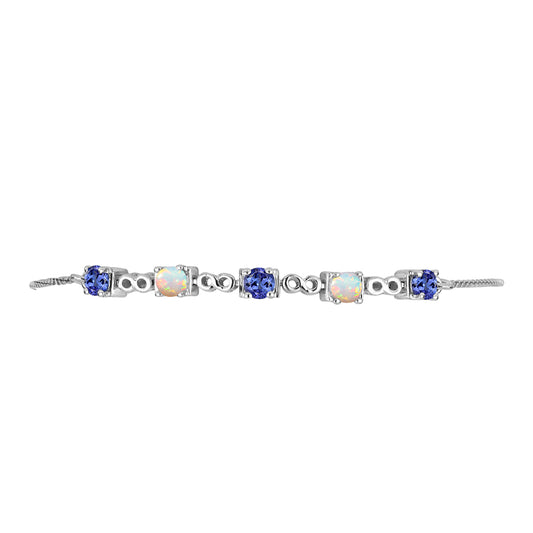 Pulsera de Plata con Tanzanita y Ópalo Etíope de Lega Dembi