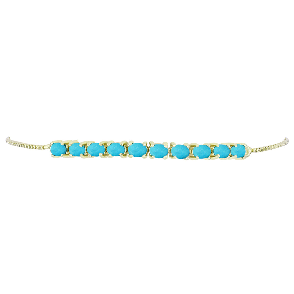 Pulsera de Plata Bañada en Oro con Turquesa Bella Durmiente 2 