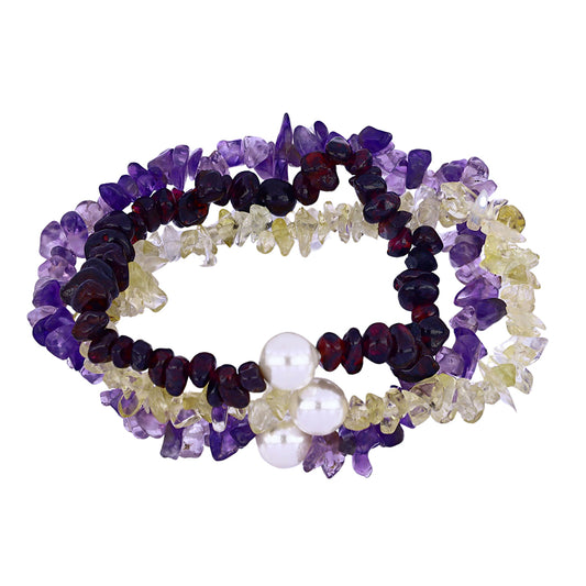 Conjunto Pepita con Granate Barton y Perla de Agua Dulce ( Pulsera )