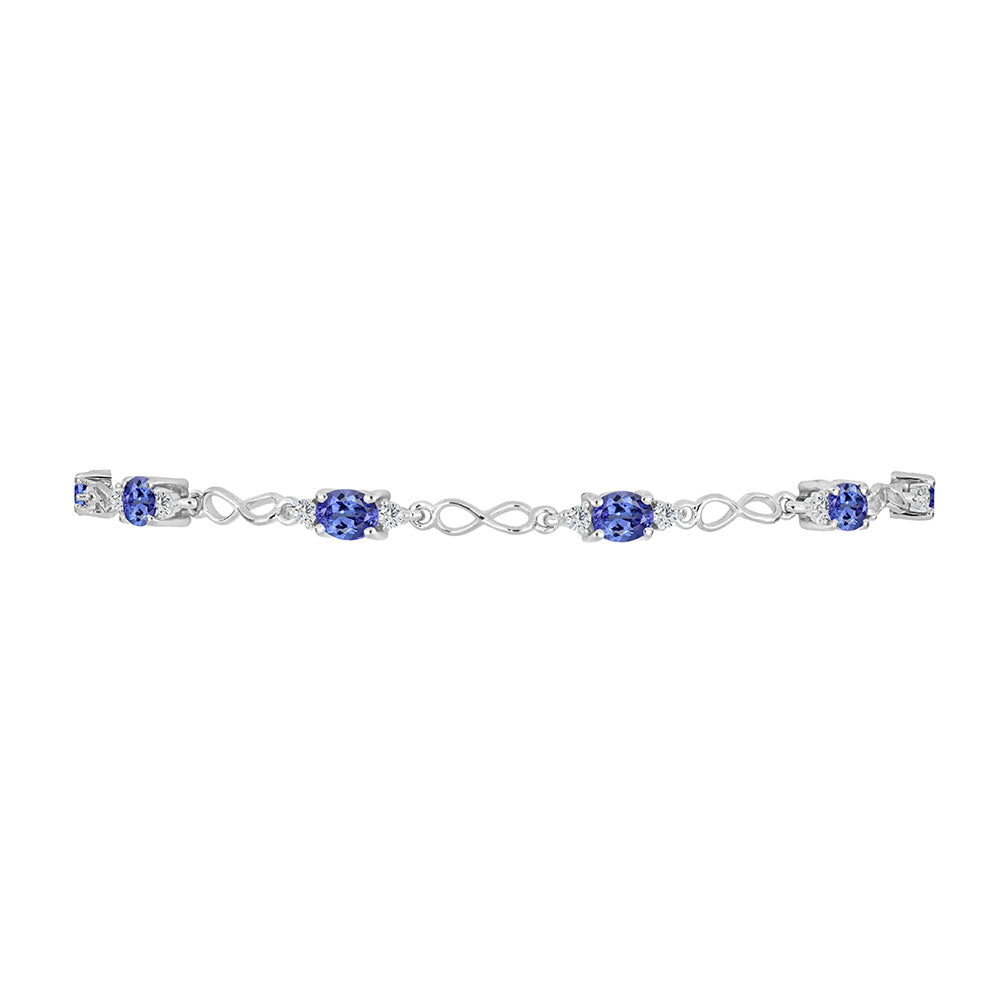 Pulsera de Plata con Tanzanita y Topacio Blanco 2 