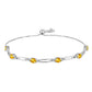 Pulsera de Plata con Citrino de los Montes Urales y Topacio Blanco
