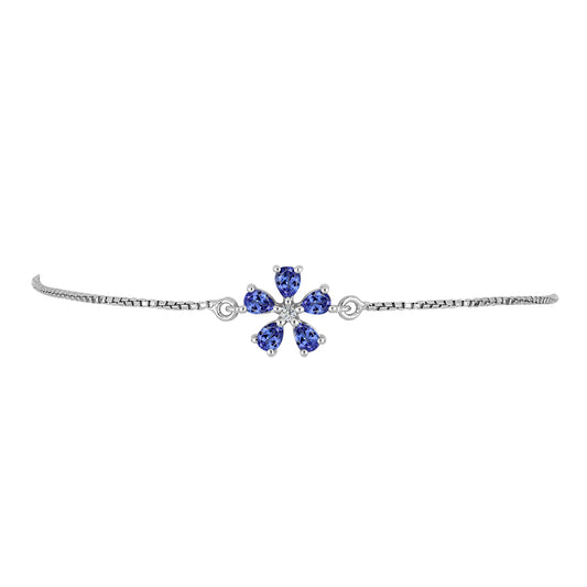 Pulsera de Plata con Tanzanita y Topacio Blanco