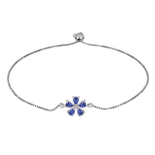 Pulsera de Plata con Tanzanita y Topacio Blanco